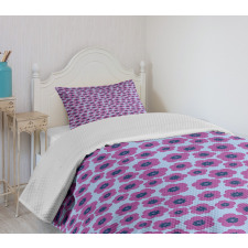 Hand Drawn Pink Poppies Bedspread Set