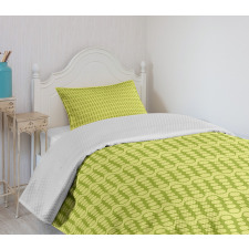 Minimalistic Green Geometry Bedspread Set