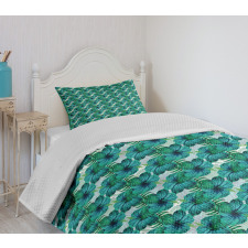 Aloha Summer Leaves Hibiscus Bedspread Set