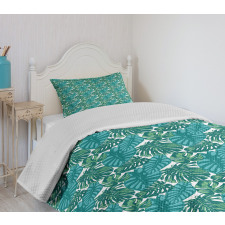 Jungle Foliage Tropic Leaves Bedspread Set