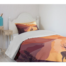 Bird Mountain Reindeer Bedspread Set