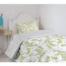 Old Leaf Swirl Floral Bedspread Set