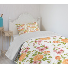Peony Poppy Bridal Theme Bedspread Set