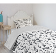 Various Lamp Types Pattern Bedspread Set