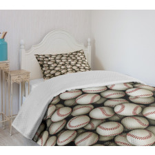 Baseball Sport Emblem Bedspread Set