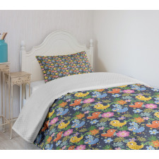 Avian Animal Spring Flowers Bedspread Set