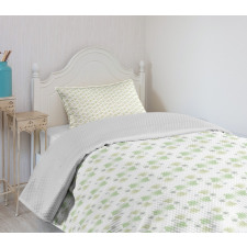 Pastel Exotic Leaves Art Bedspread Set