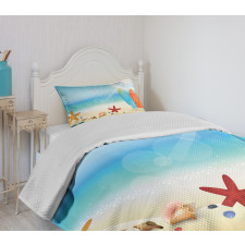 Sand Beach Surfboard Bedspread Set