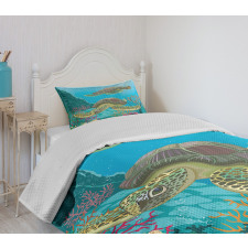 Sealife Turtles Aquatic Bedspread Set