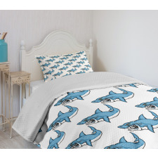 Sea Fierce Wild Shark Bedspread Set