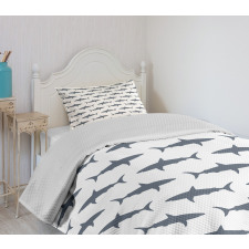 Swimming Wild Fishes Bedspread Set