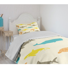 Whale Shark and Turtle Bedspread Set