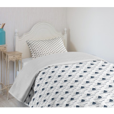 Waves Seagulls Sailboat Bedspread Set