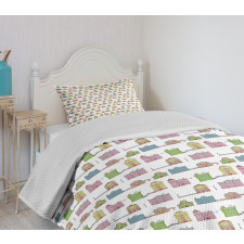 Colorful Urban Buildings Bedspread Set