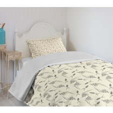 Botanical Nature Herbs Pattern Bedspread Set