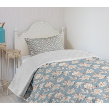 Vintage Peonies and Anchors Bedspread Set