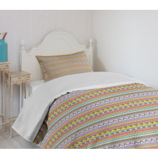 Horizontal Ornamental Lines Bedspread Set