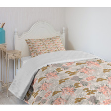 Aster Flowers Scene Bedspread Set