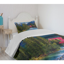 Lake Louise Banff Village Bedspread Set