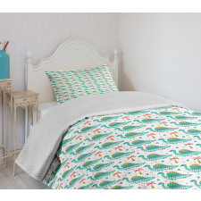 Cartoon of Animal and Palms Bedspread Set