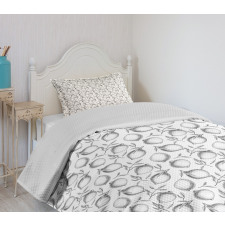 Monochrome Citrus Fruits Bedspread Set