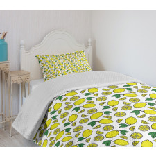 Vivid Summer Citrus Blossom Bedspread Set