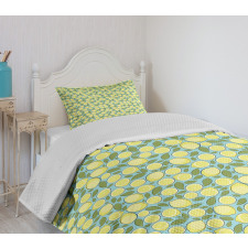 Citrus Fruits Pastel Tones Bedspread Set