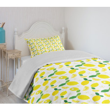 Citrus Leaves Flower Graphic Bedspread Set