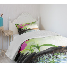 Bamboo Tree Orchid Stones Bedspread Set