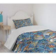 Abstract Sea Shells Bedspread Set