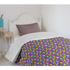 Vibrant Small Big Squares Bedspread Set