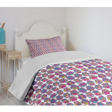 Colorful Childish Birds Bedspread Set