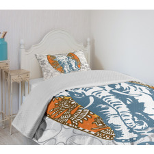 Surfboard and Elephant Bedspread Set