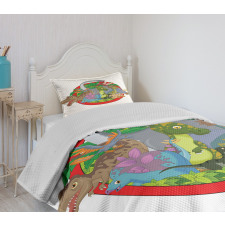 Tropical Plants Leaves Bedspread Set