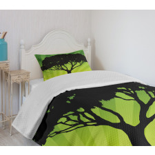 Funky Sunset Nature Art Bedspread Set