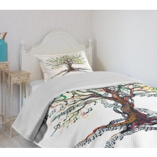 Autumn Nature Tree Swirls Bedspread Set