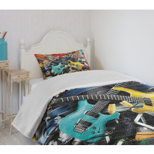 Collage Instrument Joyful Bedspread Set