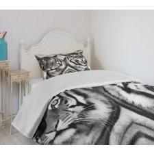 Aggressive Wild Tiger Bedspread Set