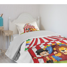 Cartoon Lion Jumping Ring Bedspread Set