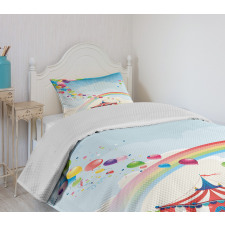 Circus Rainbow Clouds Bedspread Set