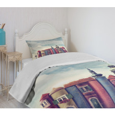 City of Old Books Birds Bedspread Set