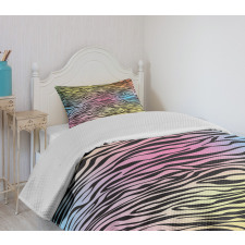 Colorful Wildlife Zebra Bedspread Set