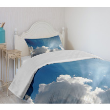 Sky Clouds Sun Rays Bedspread Set