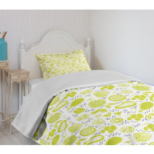 Tropical Foods Sketches Bedspread Set