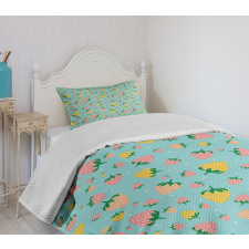 Fruits Spotted Backdrop Bedspread Set