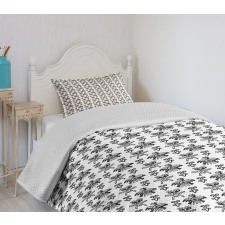 Monochrome Motifs Folk Feels Bedspread Set