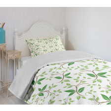 Ivy Green Leaves Bedspread Set