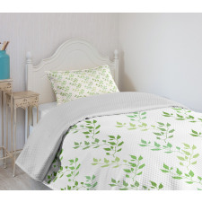 Symmetrical Olive Leaves Bedspread Set
