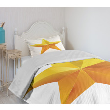 Single Yellow Ombre Star Bedspread Set