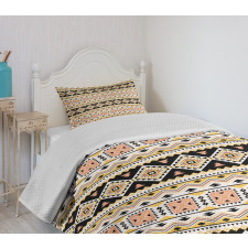 Triangles Tribal Motifs Art Bedspread Set